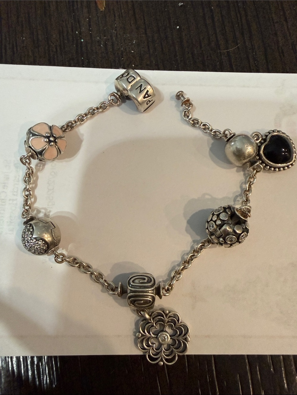 Pandora Five Clip Elegant Silver Charm Bracelet
